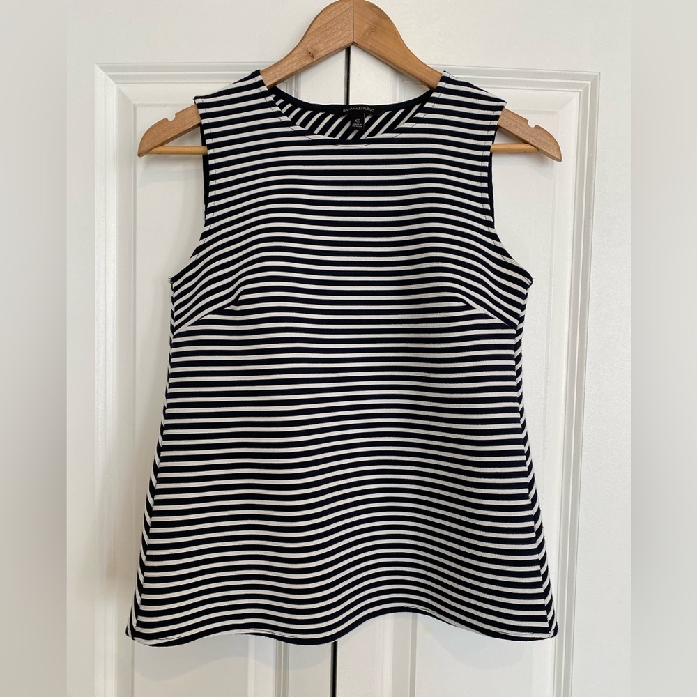 Banana Republic Striped Tulip Back Sleeveless Shell